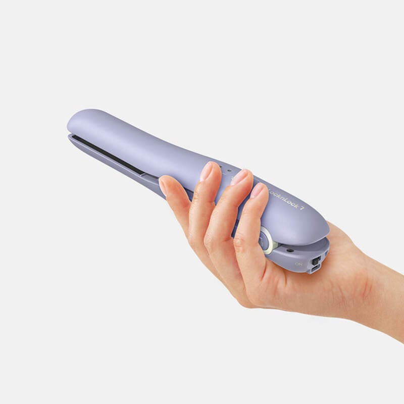 Máy duỗi tóc không dây LocknLock, tấm phủ ceramic, màu tím - ENA224PUP, , large image number null